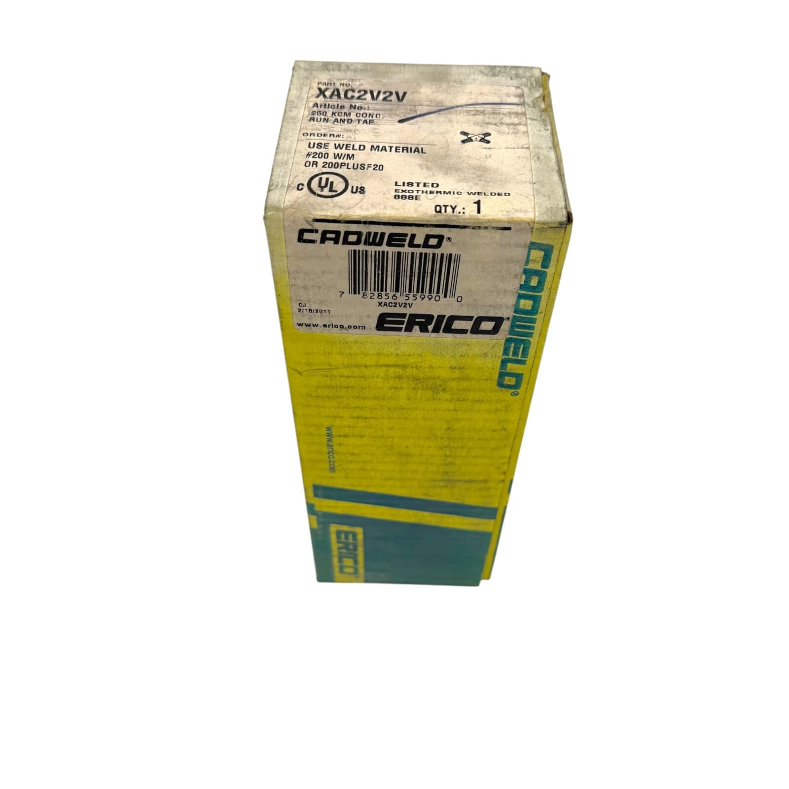 Erico Cadweld XAC2V2V Graphite Mold for Welding Cable to Cable #200 Material 3