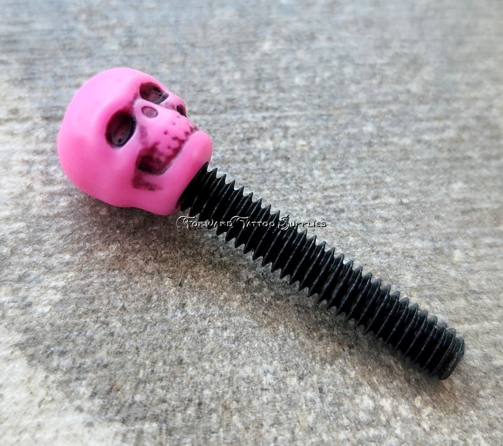 1 Pink Skull Tattoo Machine 8-32 American Contact Screw Blackened Forward USA