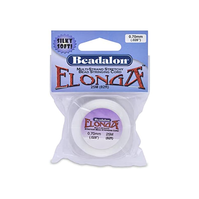 .70mm Elonga Multi Strand Elastic Cord, 82ft, 25m Stretchy, .028" Cord, ELG725