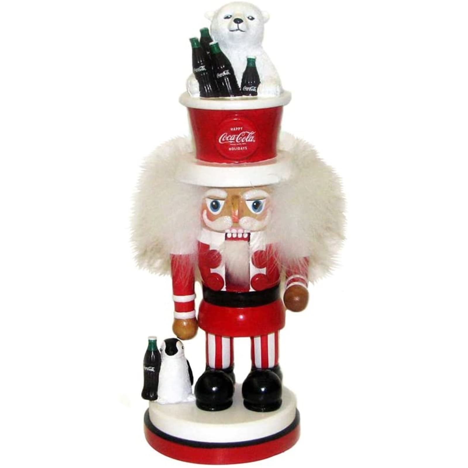 Kurt Adler Coke Nutcracker with Polar Bear Hat, 15" 2