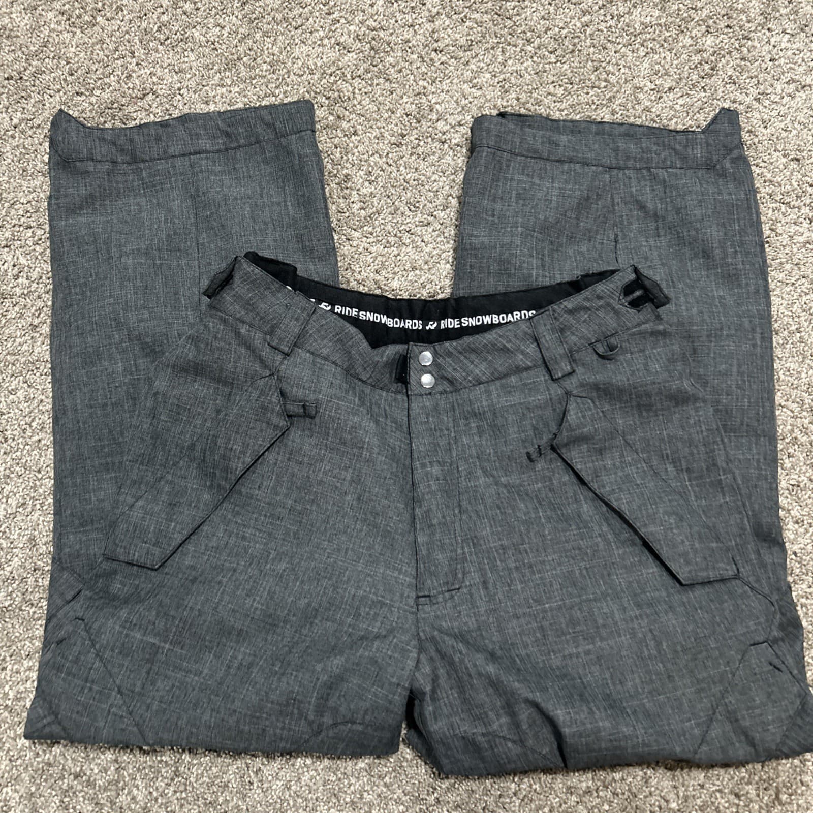 Ride Snow Pants Mens L Gray Snowboard Ski Lined 5