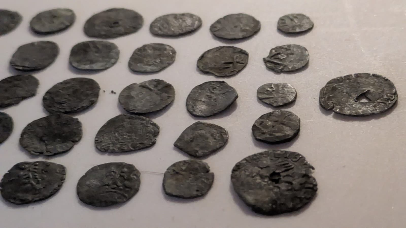 Lot of 60 Medieval Bronze Coins, Whole Coins, European Rare Lot 1600-1700's 2
