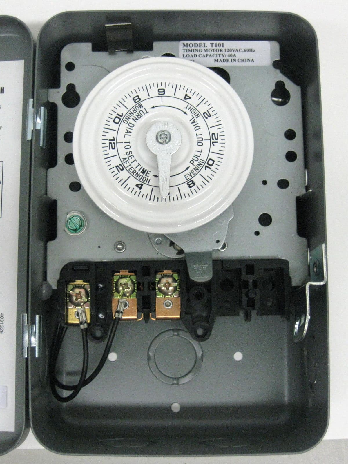 24 Hour On-Off Electro Mechanical Timer 115-125 Volts 40 Amp SPST for 4001-00 4