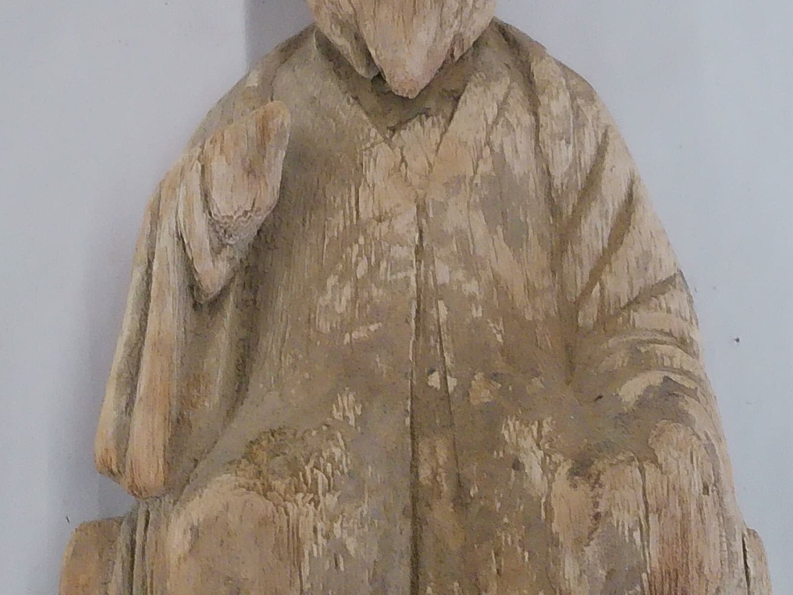 164 Antique Asian Carved 9" Balsa Wood Deity Ancestor Buddha Vintage 4