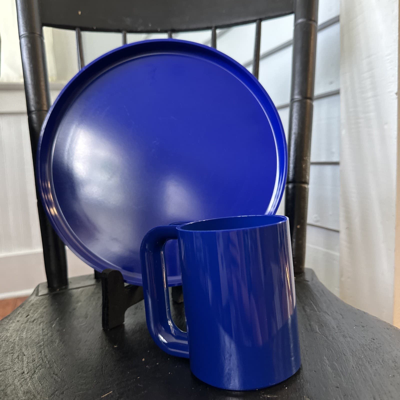 Vintage Heller Massimo Vignelli 8  Piece Rainbow Dining Set MCM Plastic EUC  5