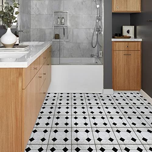 Peel and Stick Floor Tile, Waterproof and Durable Vinyl 10pcs green marble 3