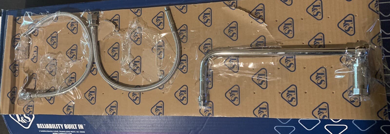 T&S EasyInstall 8" Wall Mount 12" Add On Faucet Pre-Rinse Unit - Silver 5