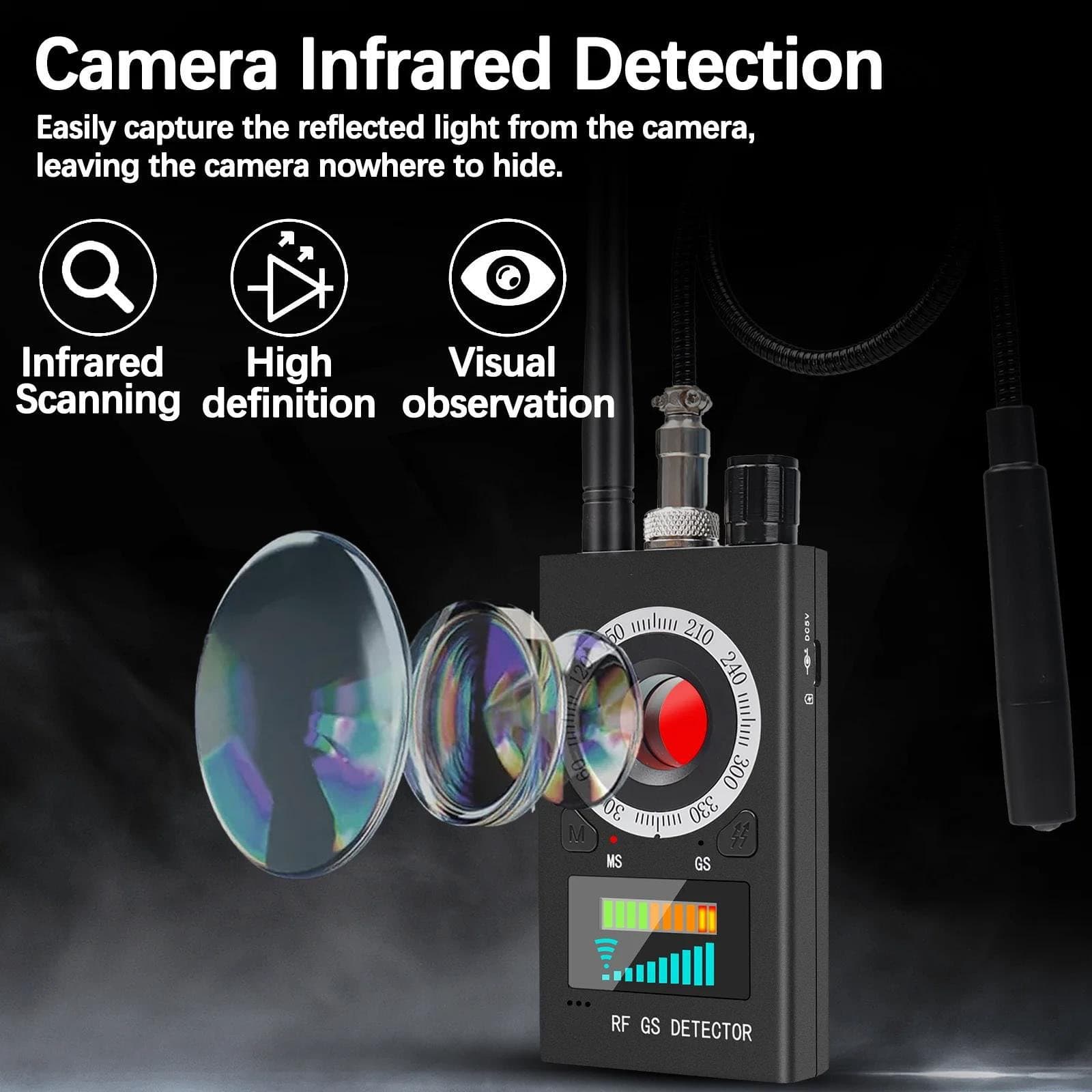 K18 RF Detector Anti-spy Detector Hidden Camera GSM Audio Bug GPS Finder Scanner 3