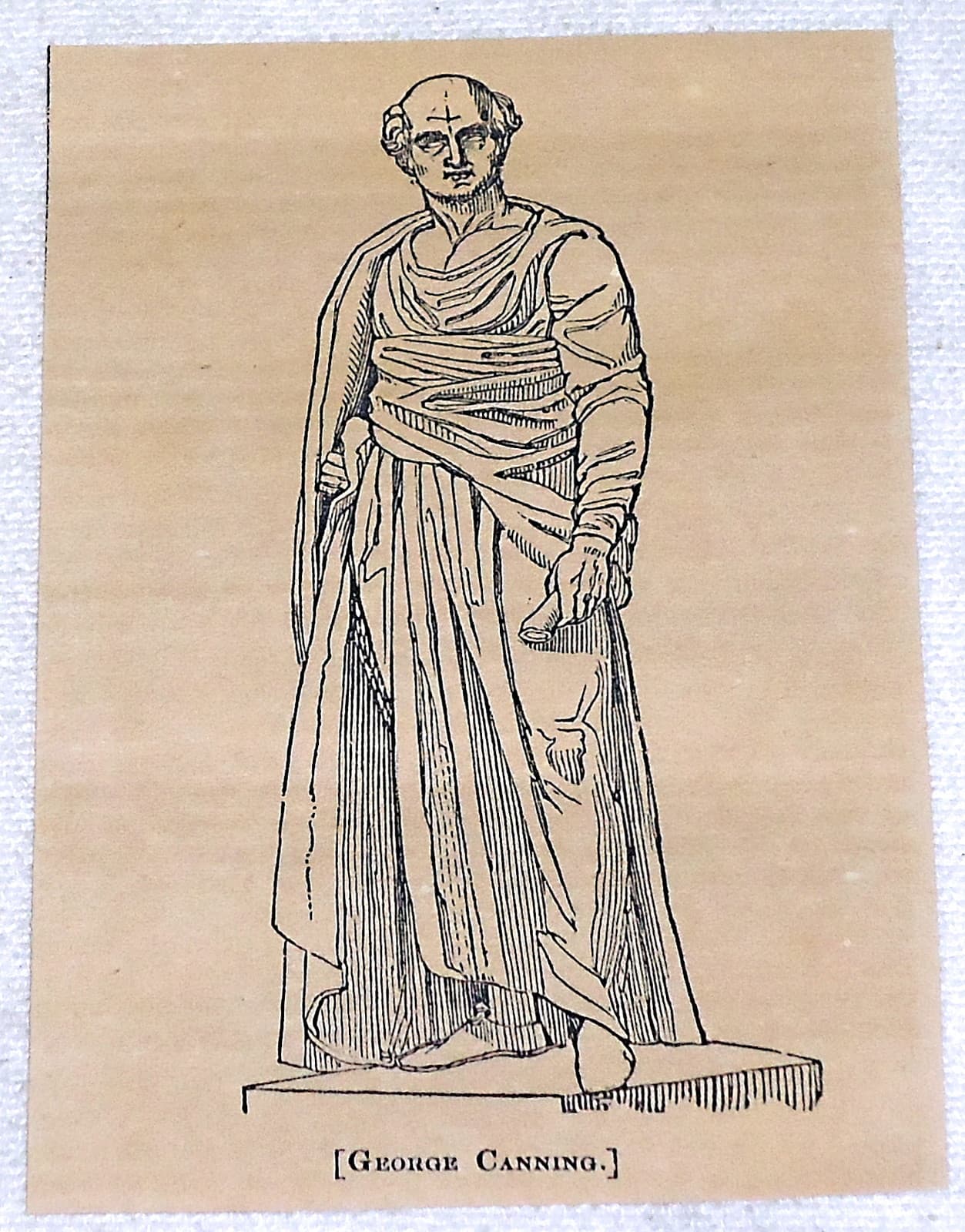 1832 small magazine engraving ~ GEORGE CANNING in robes 