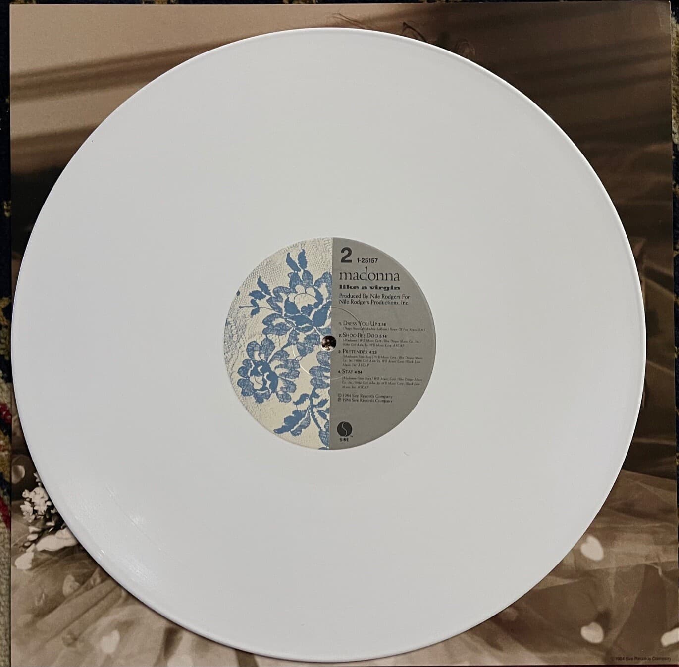 MADONNA LIKE A VIRGIN GSD PROMO WHITE VINYL RECORD ALBUM & 2 PROMOTIONAL ITEMS 6