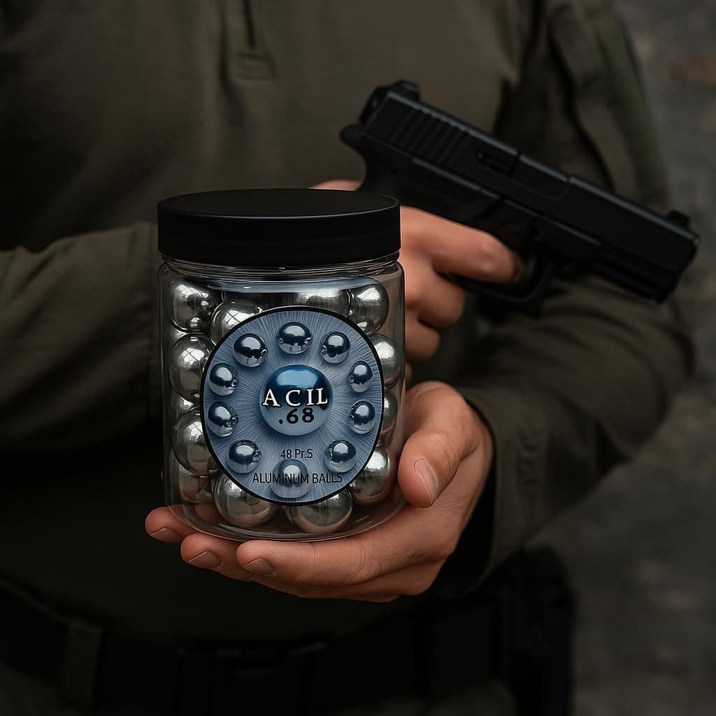 Premium Aluminium Balls .68 Cal. Solid Resuable Paintballs Powerballs for Target 6