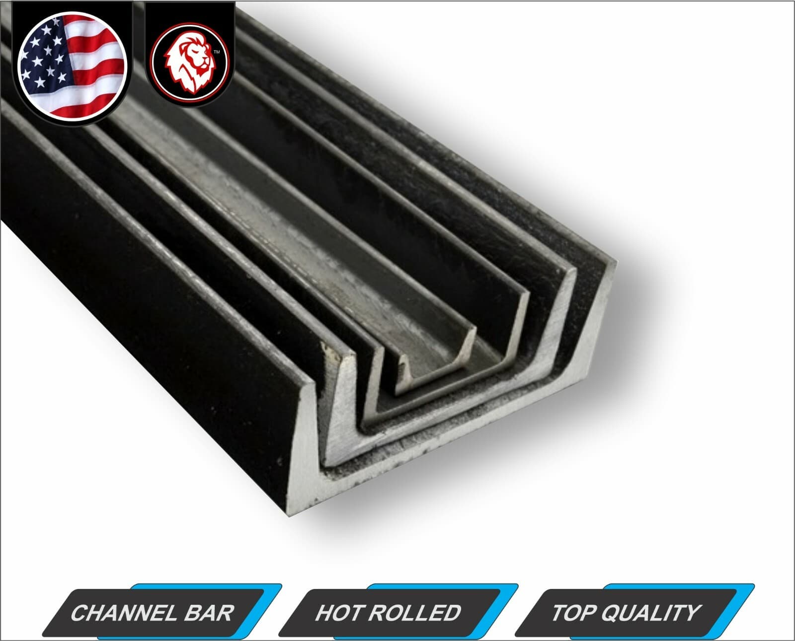1-1/2" x 3/4" Channel Bar - 1/8" gauge - Mild Steel - 36" inch Long (3-ft) 4