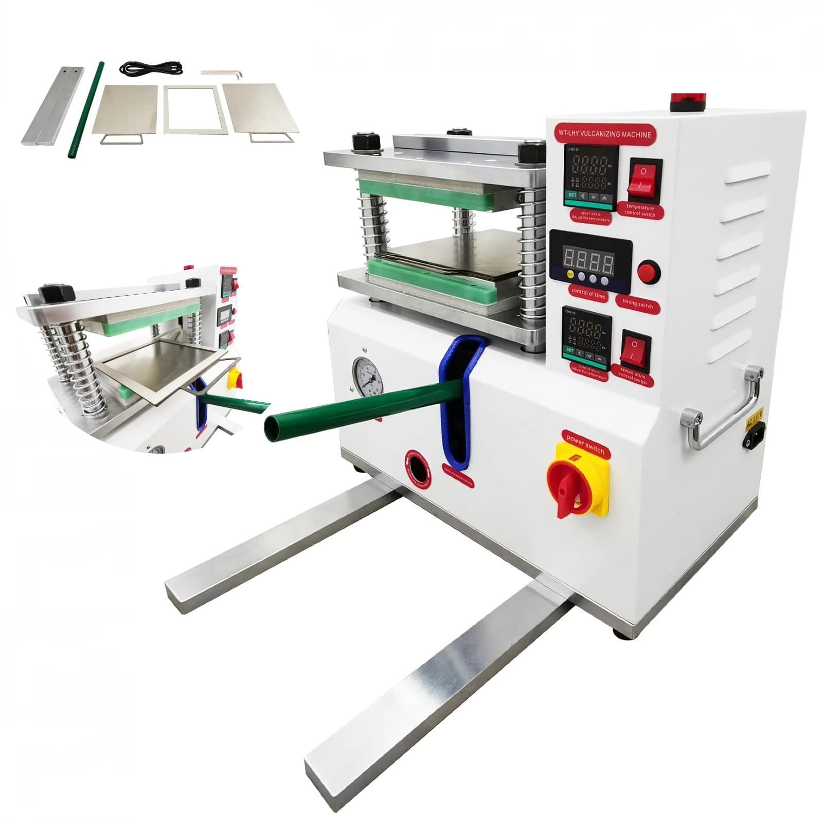 Small Laboratory Flat Vulcanizing Press 110V 1-Phase Manual 8 Ton Testing