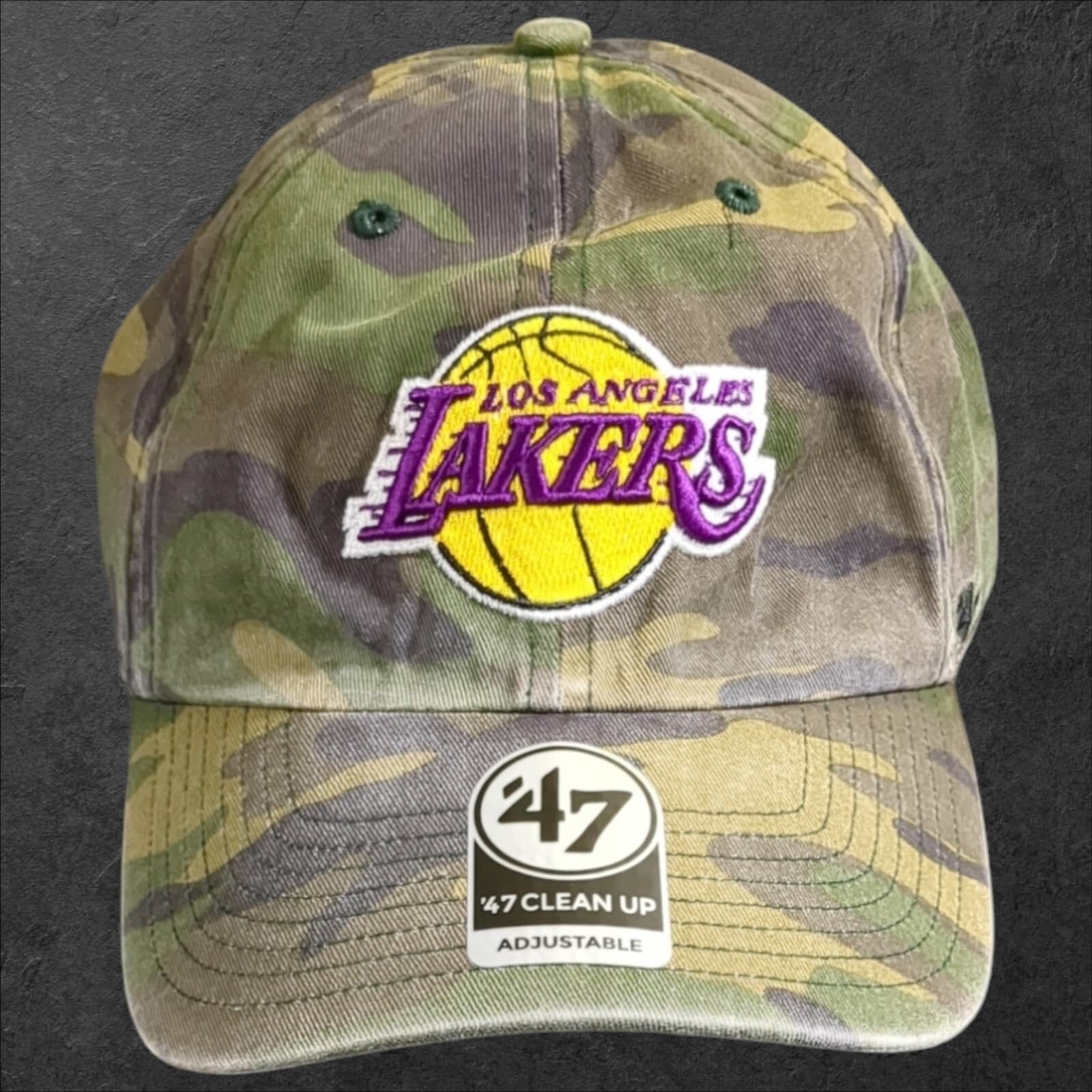 Los Angeles Lakers Clean Up Strapback Hat '47 Brand Camo Cap