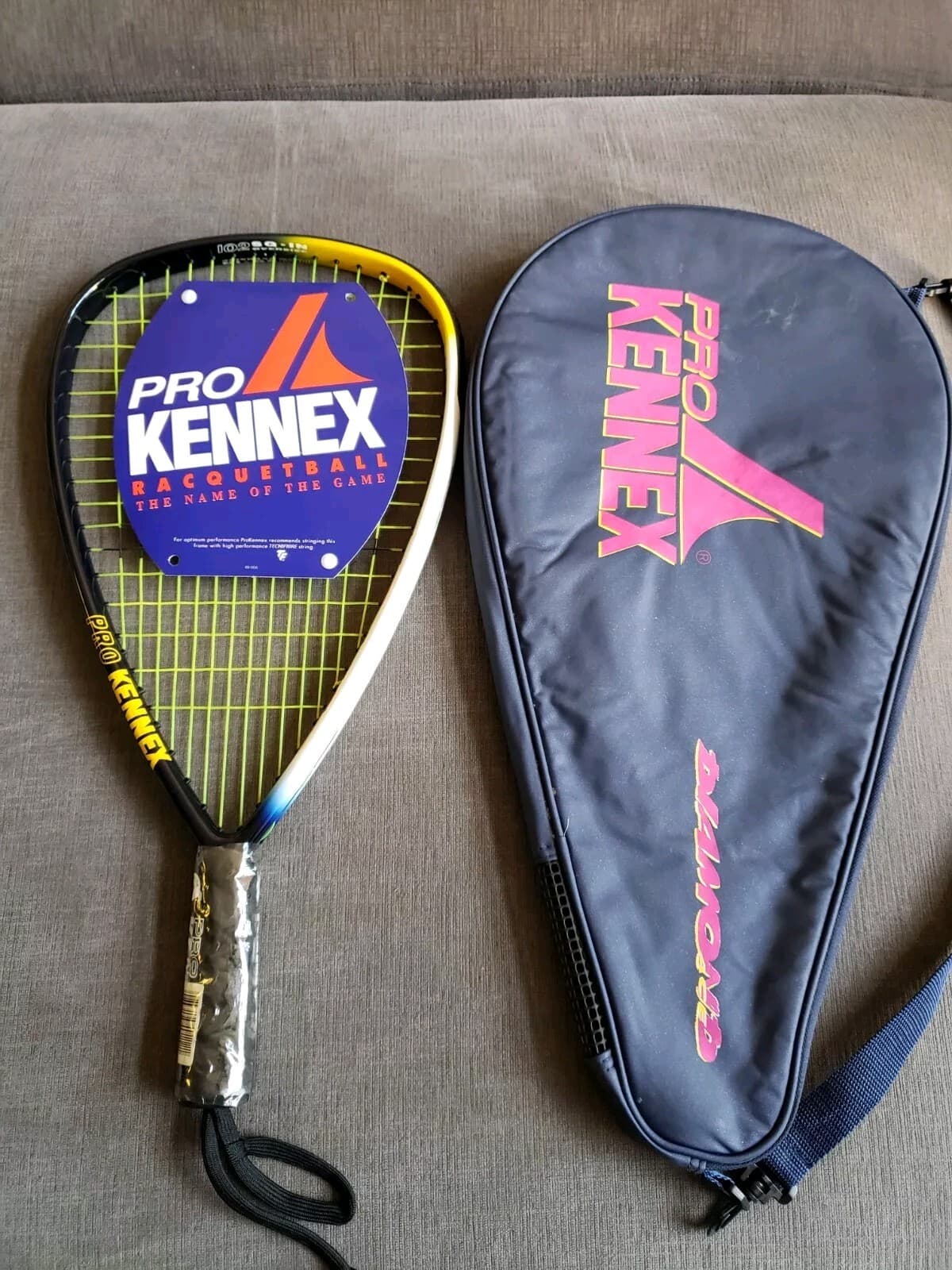 Pro Kennex Diamond Ace Racquetball racquet - NEW w/ Cover - Vintage 3 7/8 Read  2