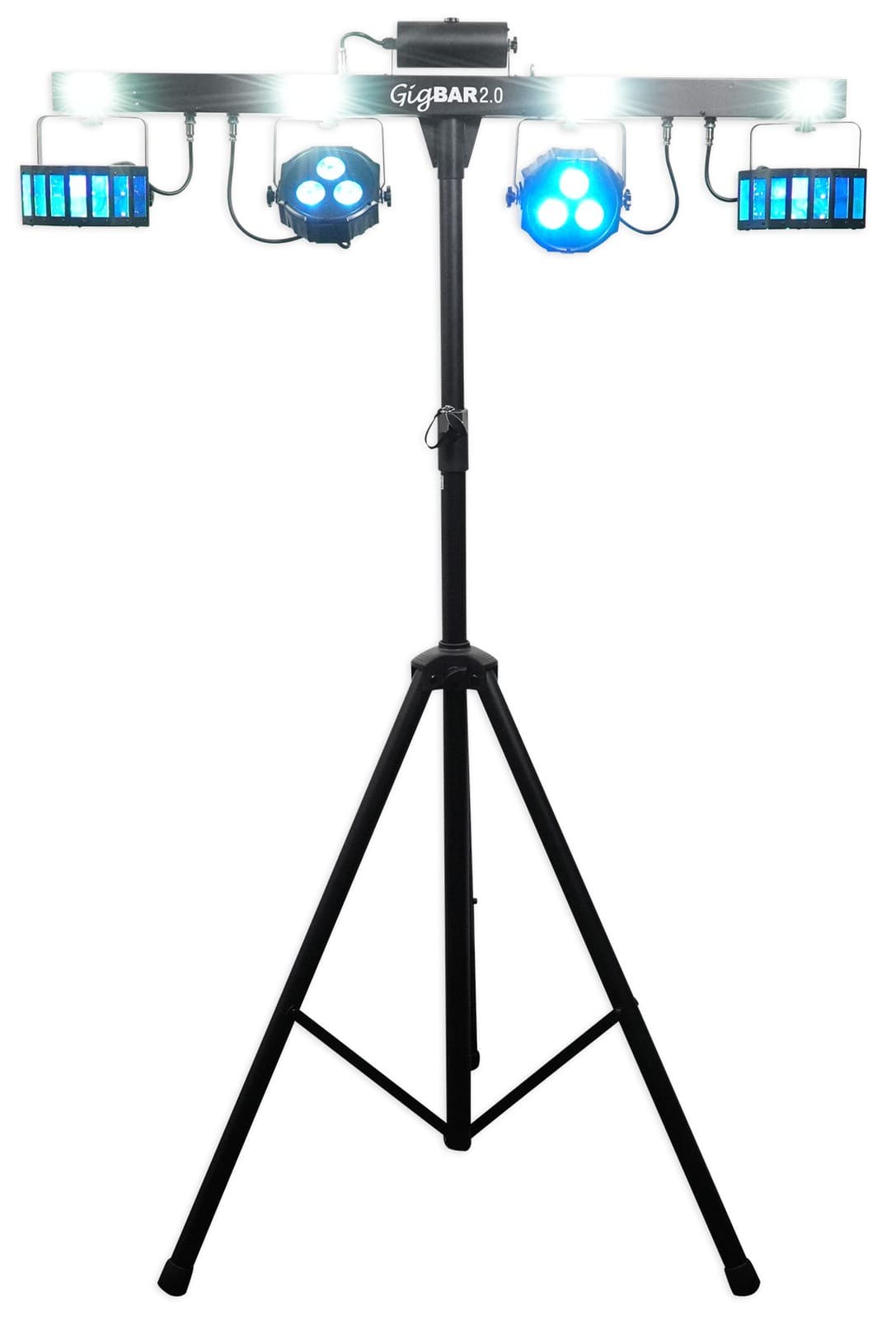 Chauvet GigBar 2.0 DMX Light FX Bar w/Tripod+Footswitch+Remote+Bag+Wireless Mics 4