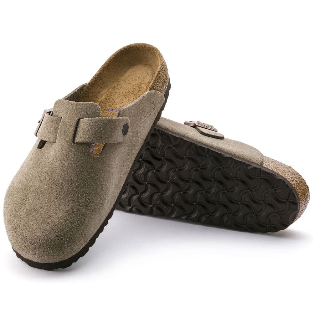 Birkenstock Unisex Boston Suede Soft Footbed Slip-Ons Clog  - 56077- Taupe 2