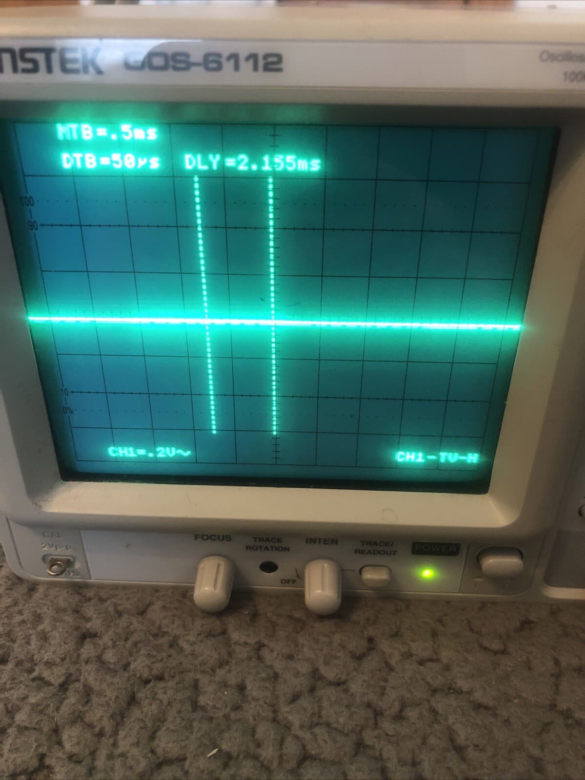 GW INSTEK GOS-6112 Oscilloscope 2-Channel 100MHz 4