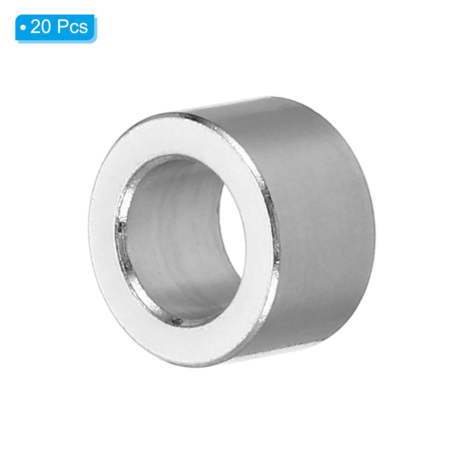 20Pcs M6 Round Aluminum Spacer Metal Spacer Aluminum 6.2mm ID x 10mm OD x 6mm L 3