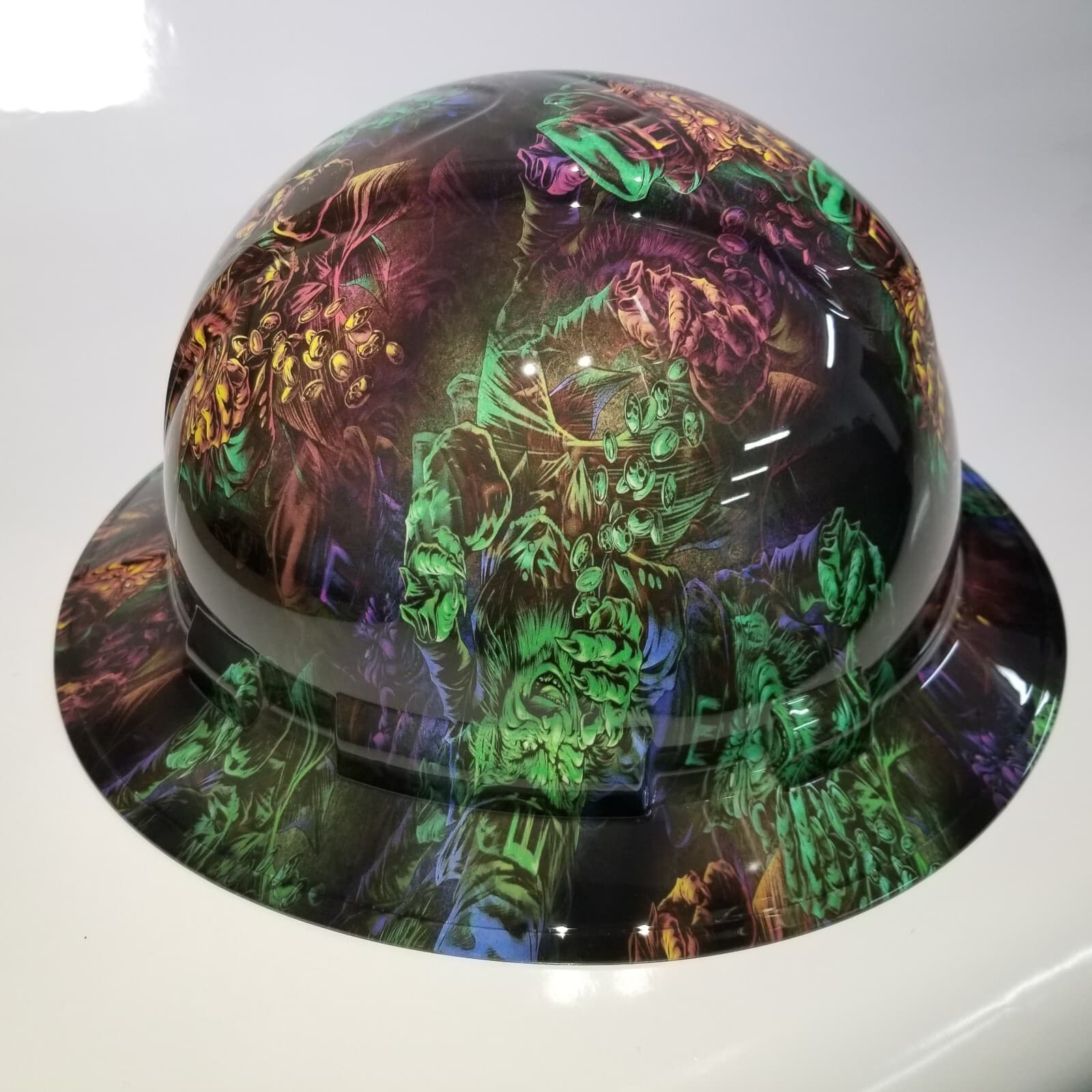 FULL BRIM Hard Hat custom hydro dipped , NEW LEPERCHAUN   NEW 3