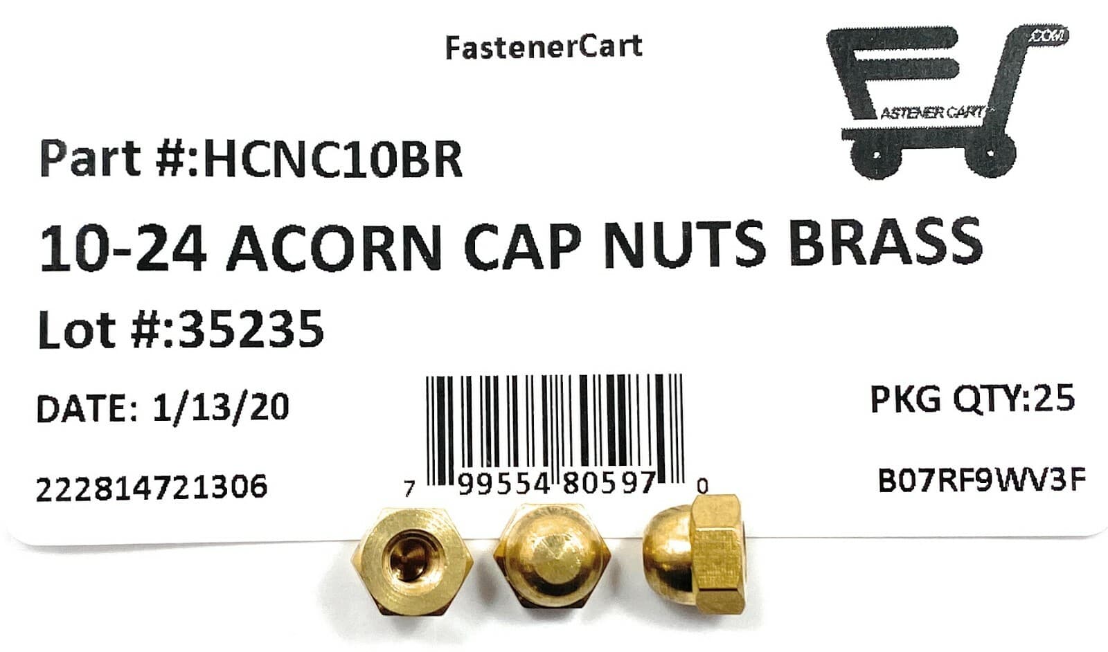 (25) 10-24 Solid Brass Hex Acorn Cap Nuts (25 Pieces) #10-24 Fast Free Shipping 2