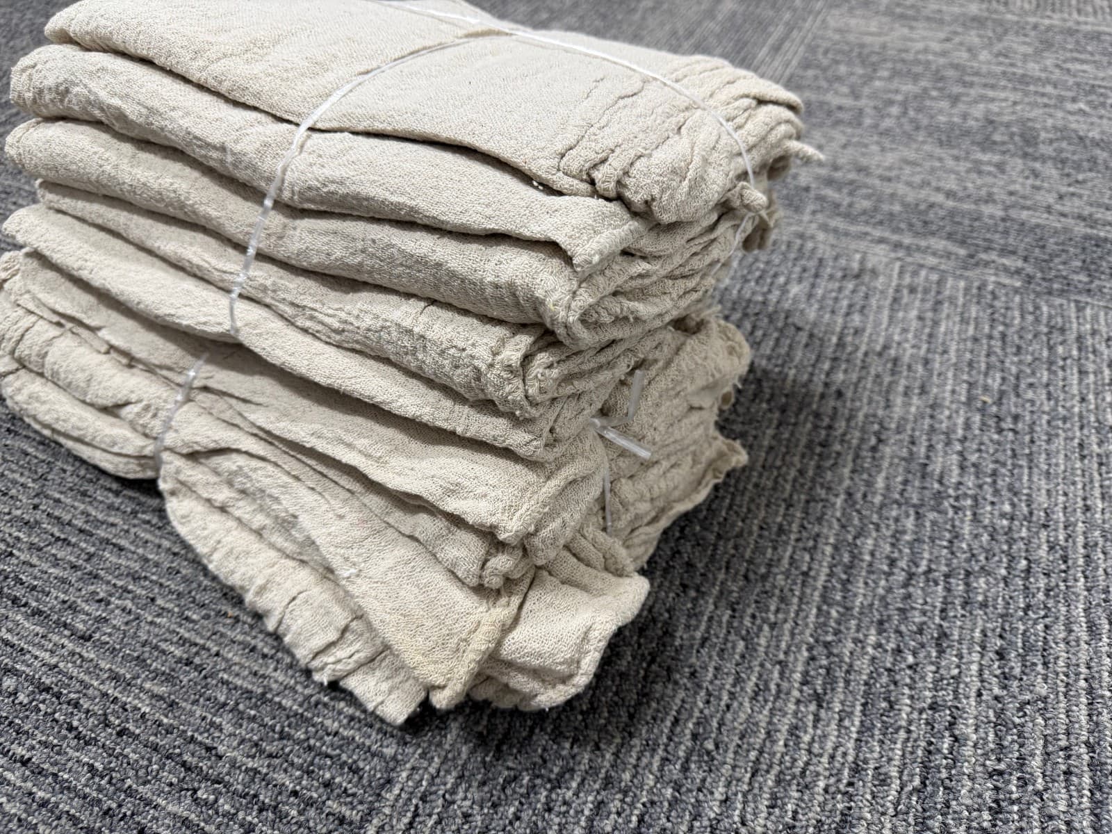 1000 industrial shop cleanup rags / towels natural prewashed 13X14 inch 2