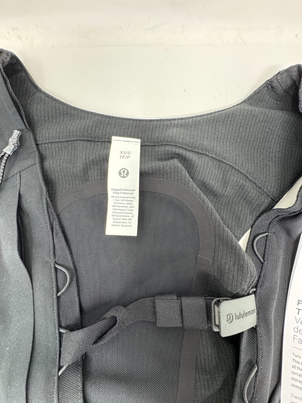 Lululemon Fast Free Trail Running Vest Black Reflective Unisex Size XS/S 28"-33" 3