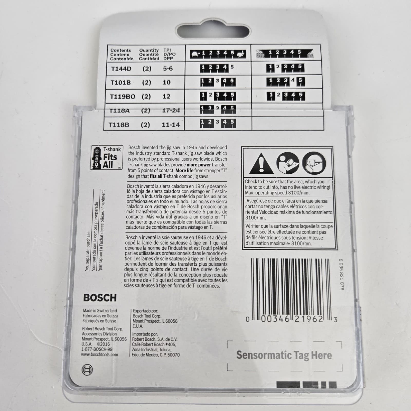 BOSCH 10 PC Jig Saw Blade Set T5002 T-Shank WOOD/METAL Basic/Clean/Speed 2