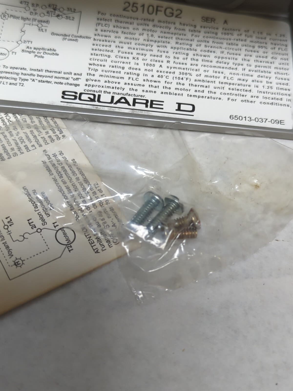 SQUARE D,2510FG2,FHP MANUAL MOTOR STARTER NEMA 1 ENCLOSURE NOS 5