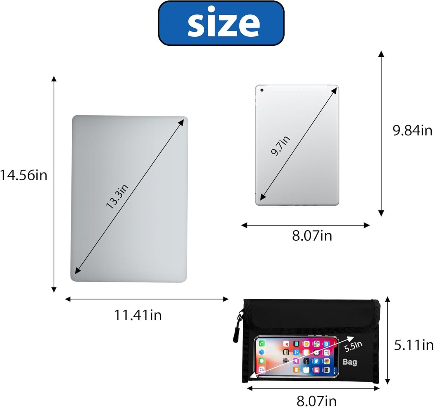 3 Pcs Fireproof Document Bag,Waterproof Money Important Document Bag(2000℉) 2