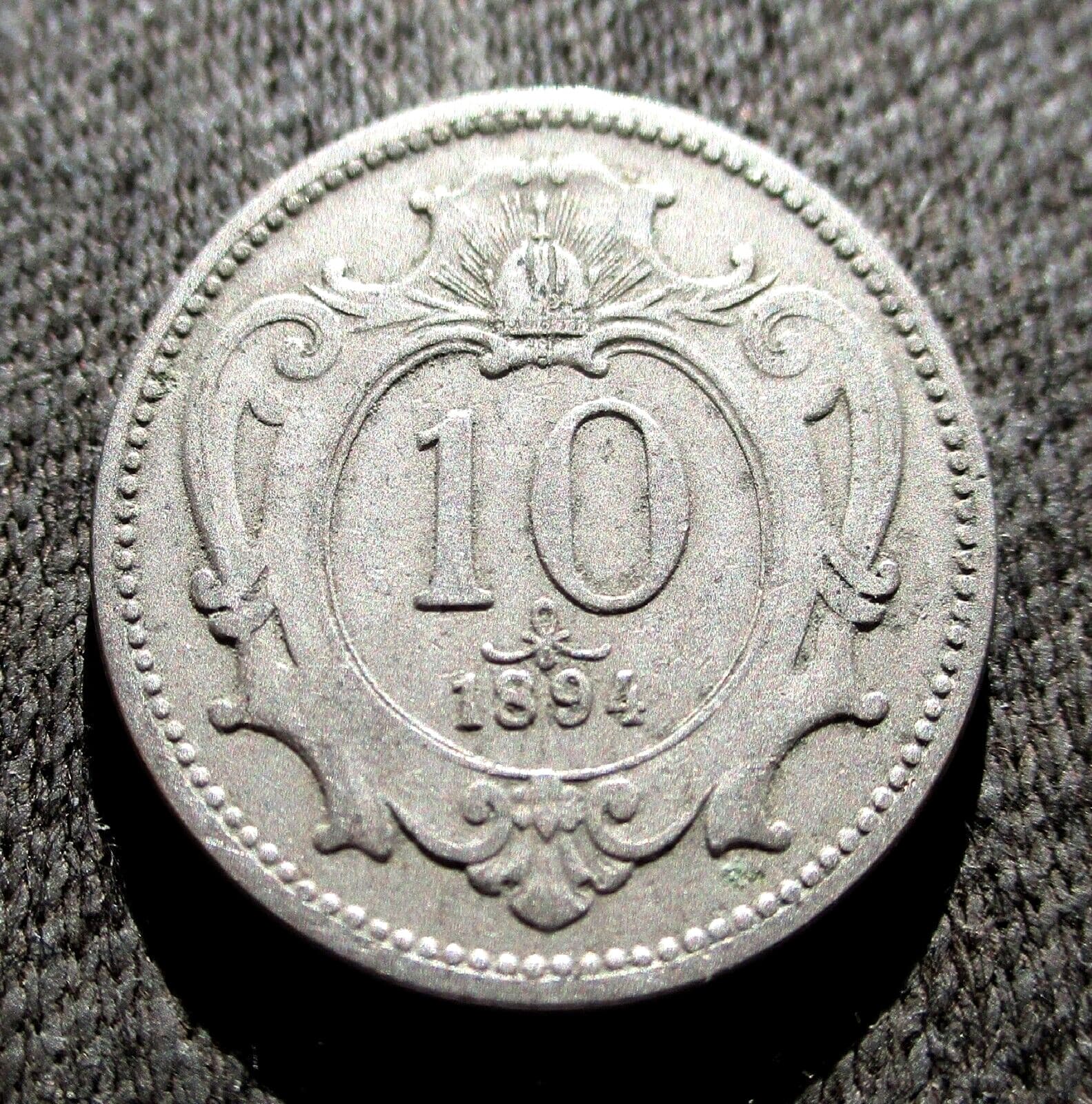 OLD COIN OF AUSTRIA-HUNGARY EMPIRE 10 HELLER 1894 FRANZ JOSEPH I