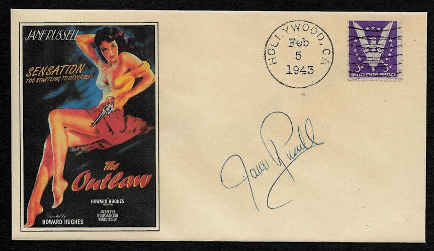 The Outlaw Jane Russell Collector Envelope With Genuine 1940s Stamp OP1337