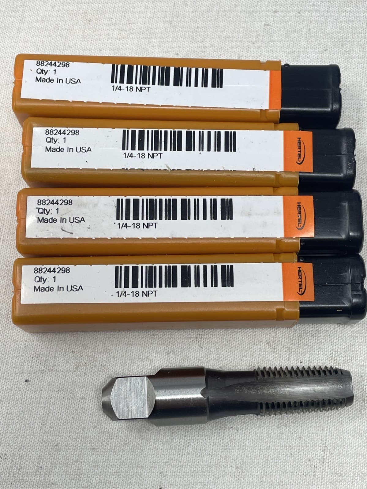 4 Each HERTEL  USA  1/4 x 18 NPT  Pipe Parallel Tap HSS