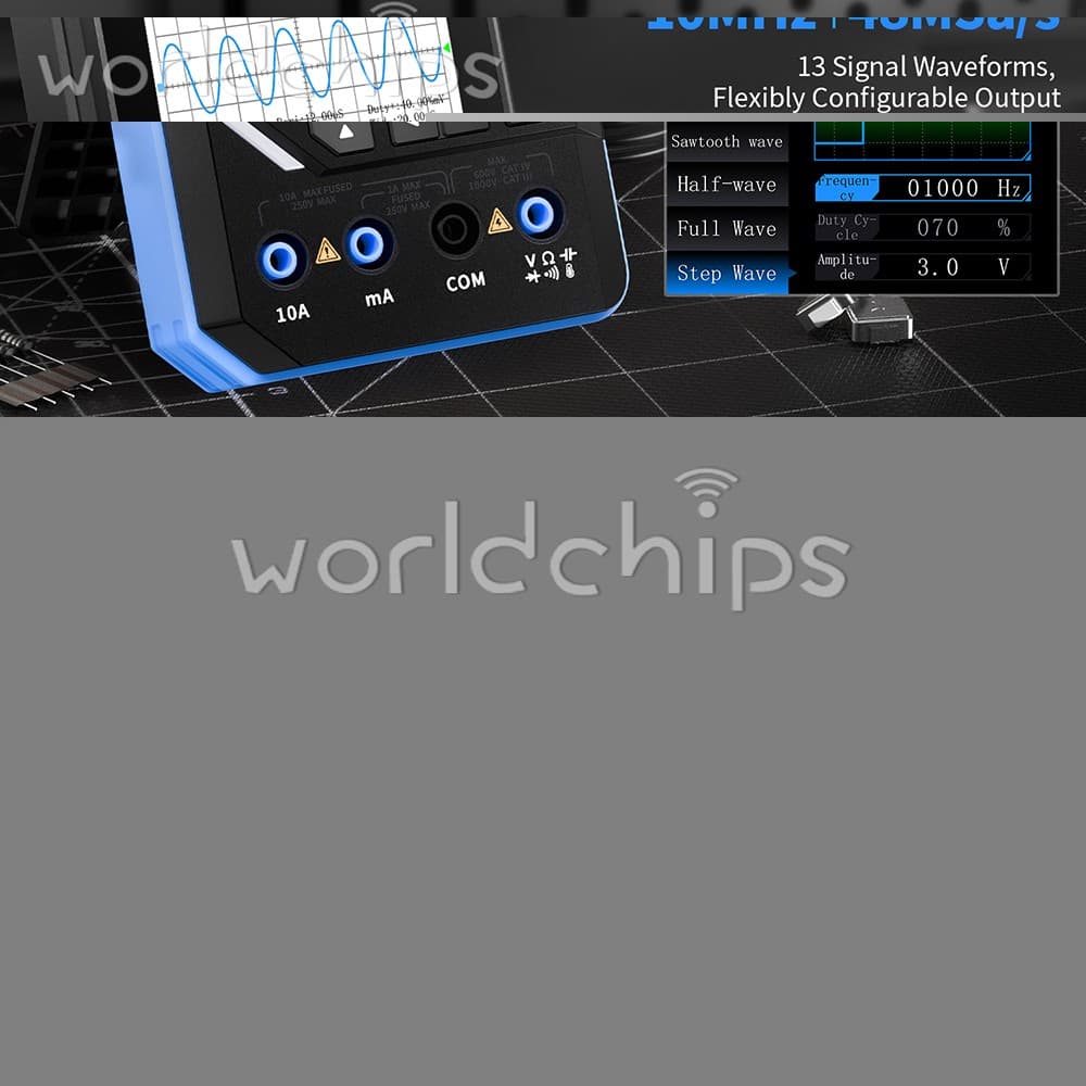 FNIRSI 2C23T 2C53T Digital Oscilloscope Multimeter Function Signal Generator 6