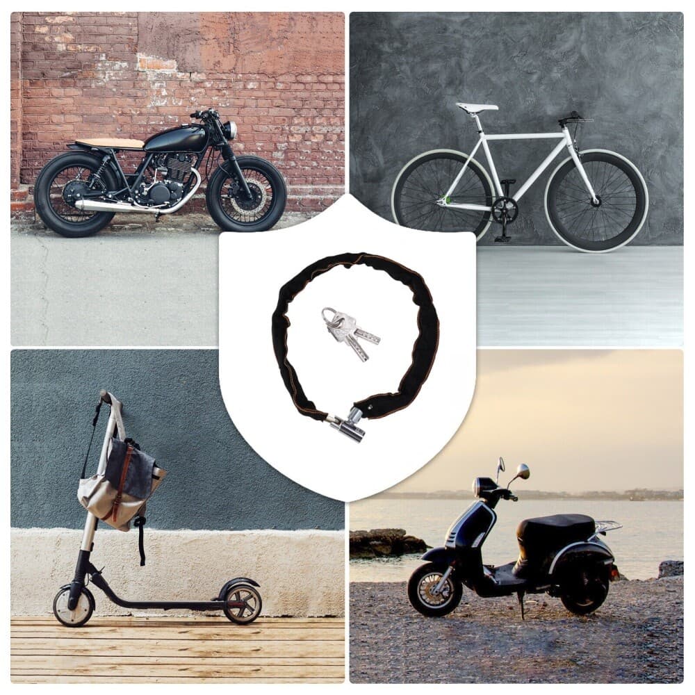 Heavy Duty Motorcycle Bike Bicycle Anti-theft Chain Lock Padlock Security W/ Key 2