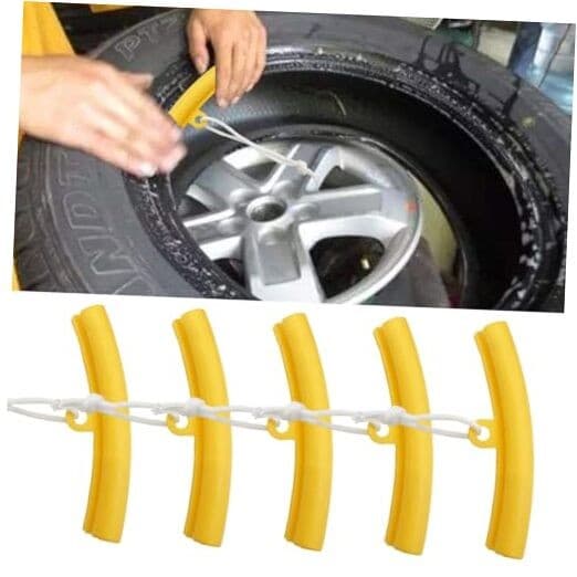 5PCS Car Tire Changing Rim Protector, Tire Changer Guard Edge Savers, Yellow