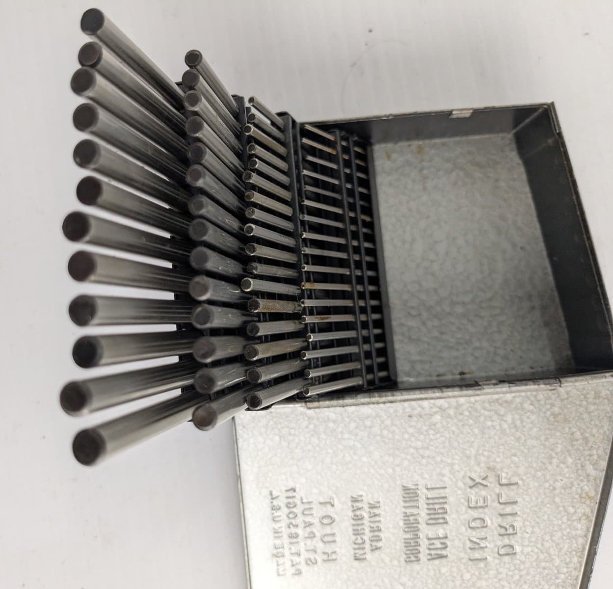 HUOT 1 To 60 Number Drill Blank Index Drill Blanks Set with Metal Box USA Made 2