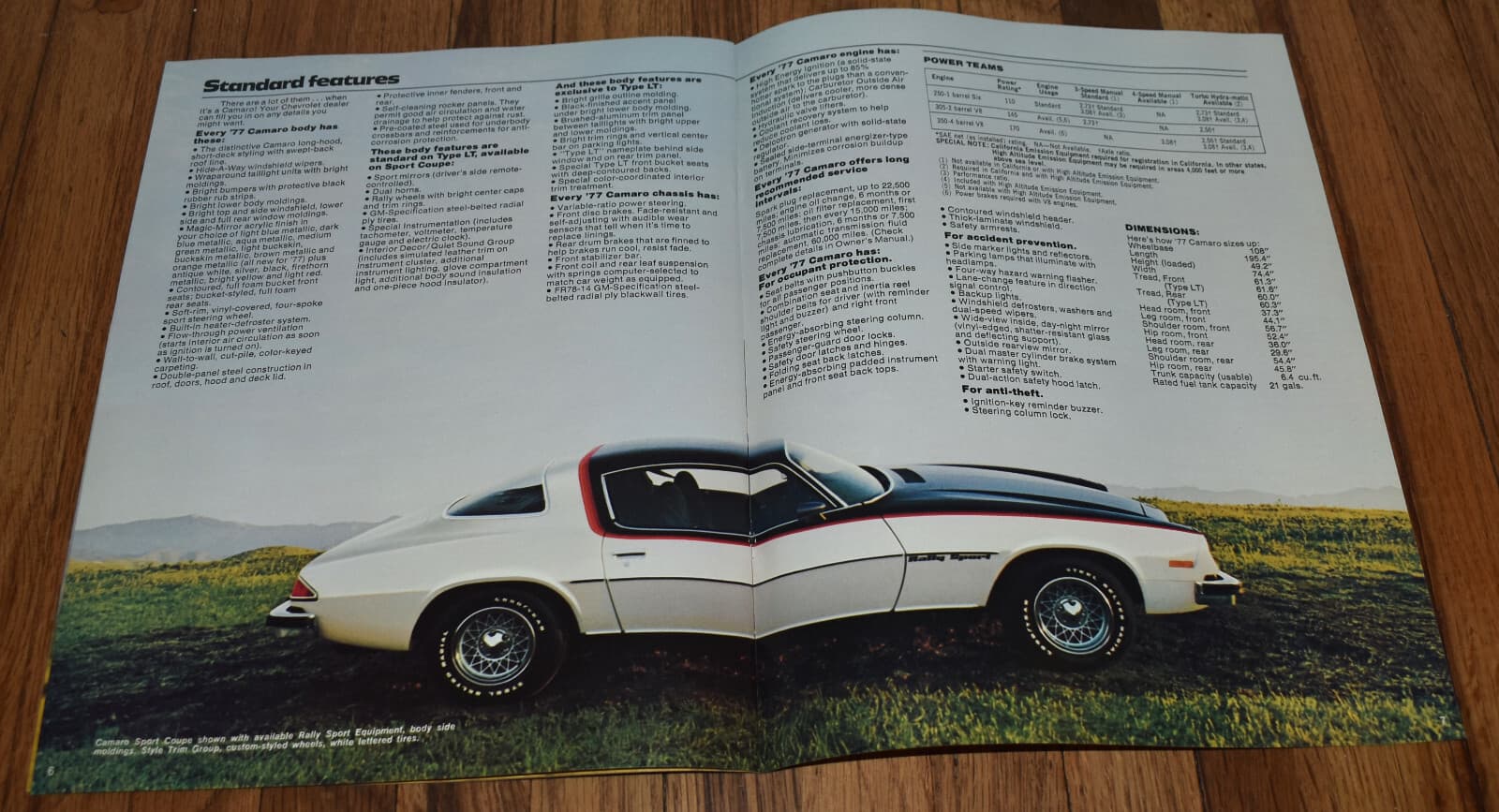 Original 1977 Chevrolet Camaro Sport Coupe Rally Sport 8-page Car Sales Brochure 4