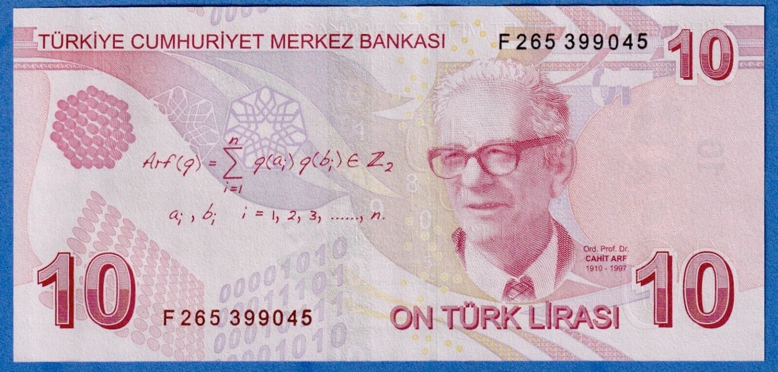 Turkey 10 Turkish Lira 2022 P-223f Prefix F UNC Banknote Latest issue 3