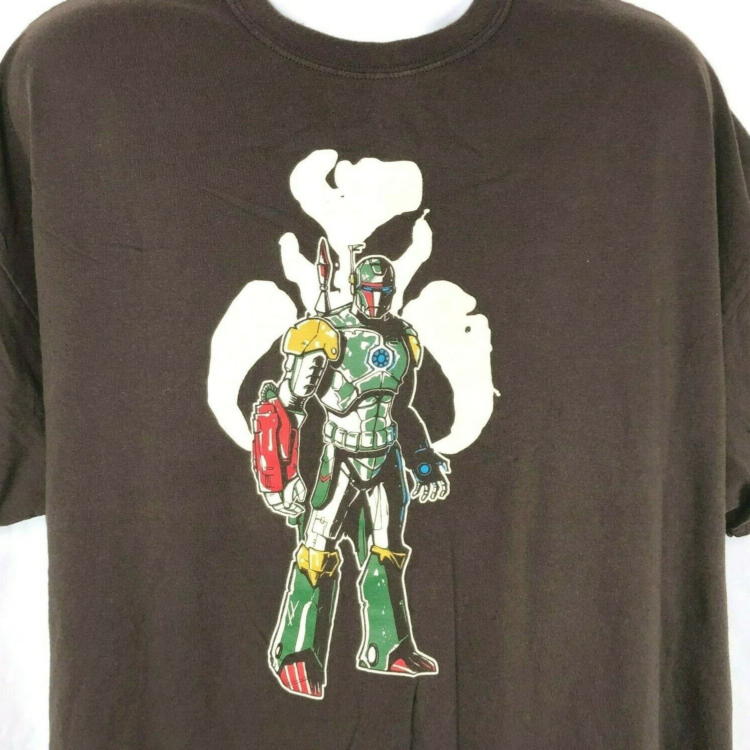 Boba Fett Iron Man Suit Mens T-Shirt size 2XL Star Wars Mashup Mandalorian XXL