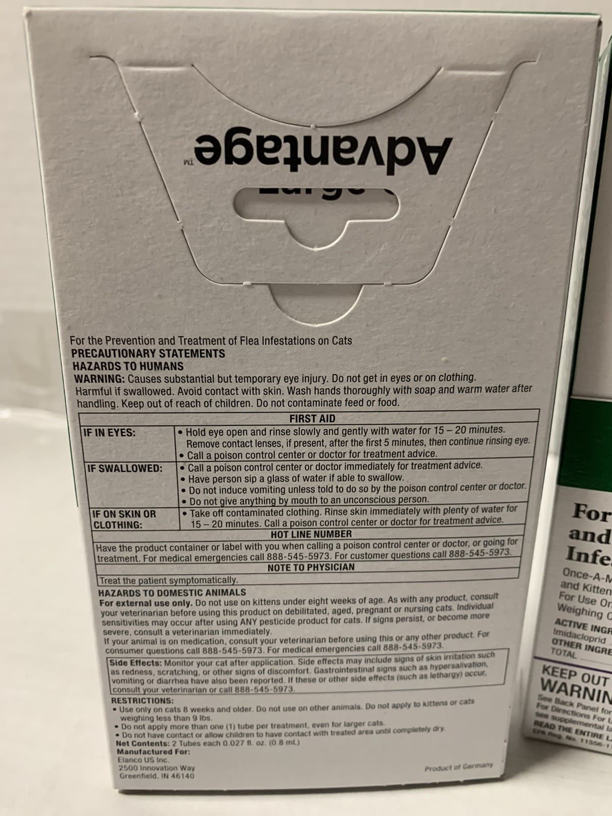 (x4)- Advantage Topical Flea Prevention For Large Cats 2-Doses - 4 Boxes Lot 4
