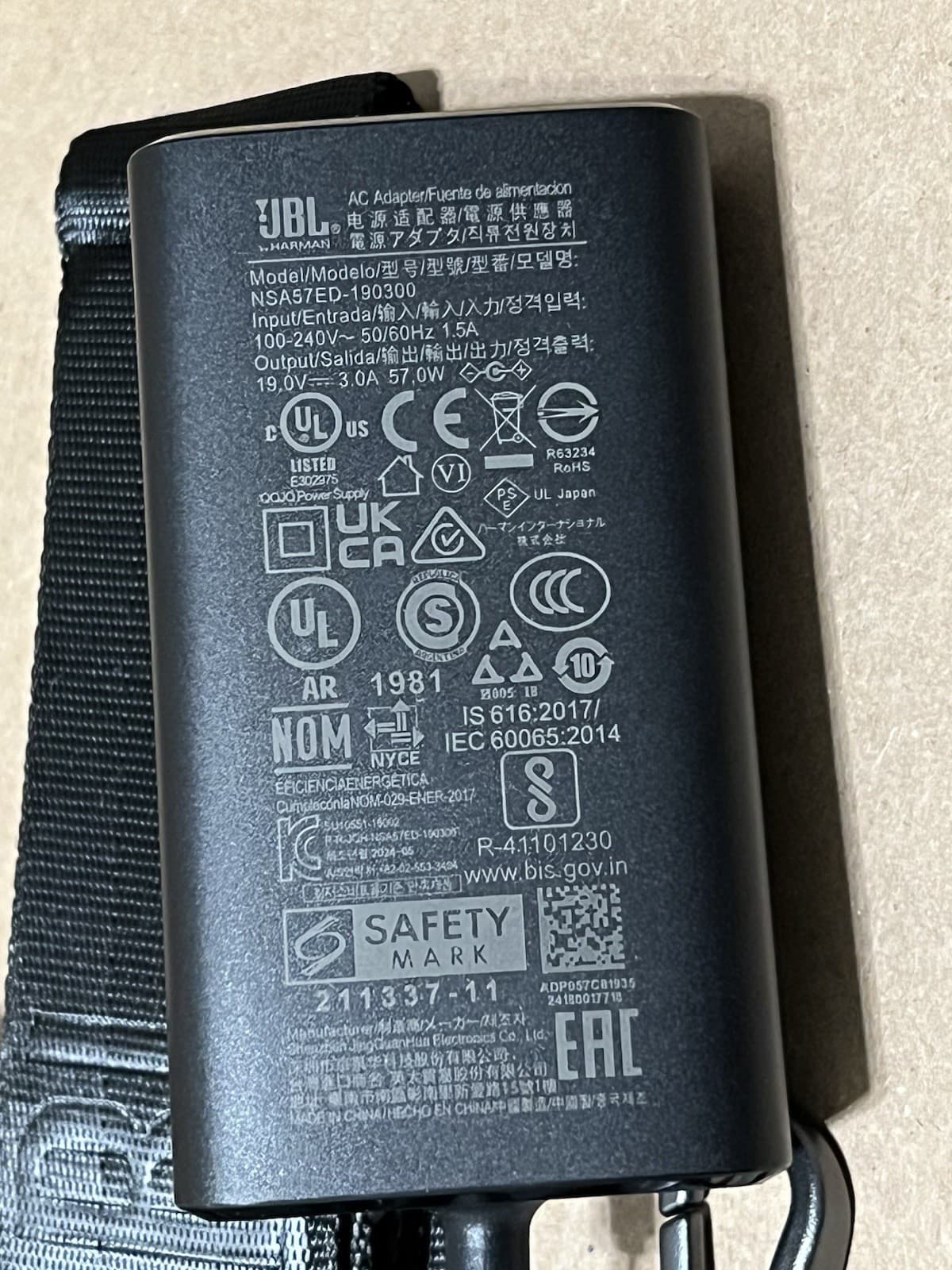 Genuine JBL Xtreme 2 Speaker Strap & Power Adapter Charger Pair Original NEW 4