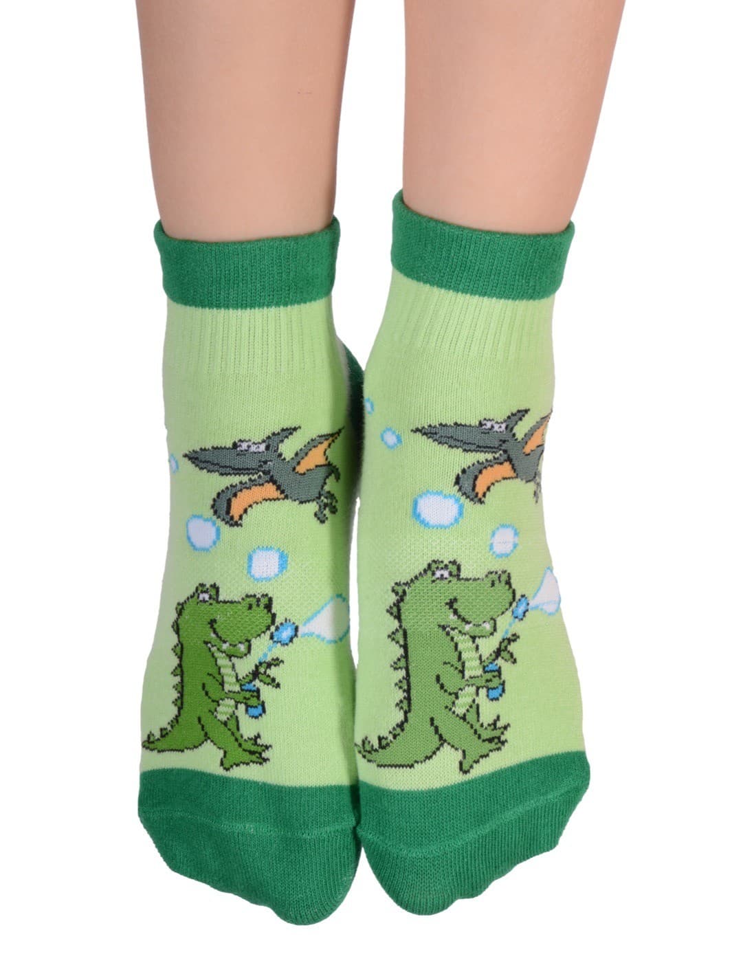 Footsis Non Slip Grip Socks for Yoga, Pilates, Barre, Home - Style “Dino" 2