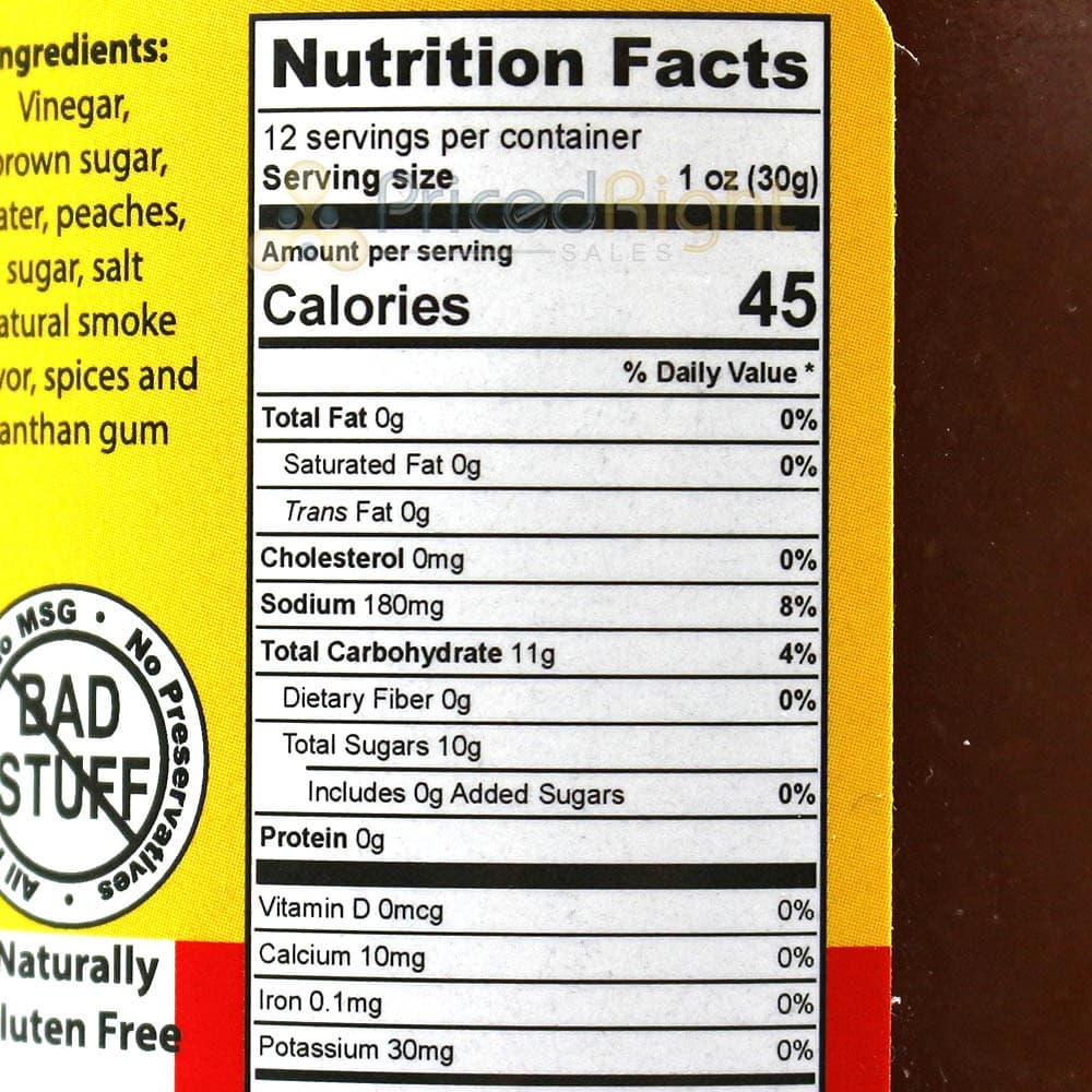 Sucklebusters Peach BBQ Sauce 12 Oz. Light Sweet Mild Blend Competition Rated 3