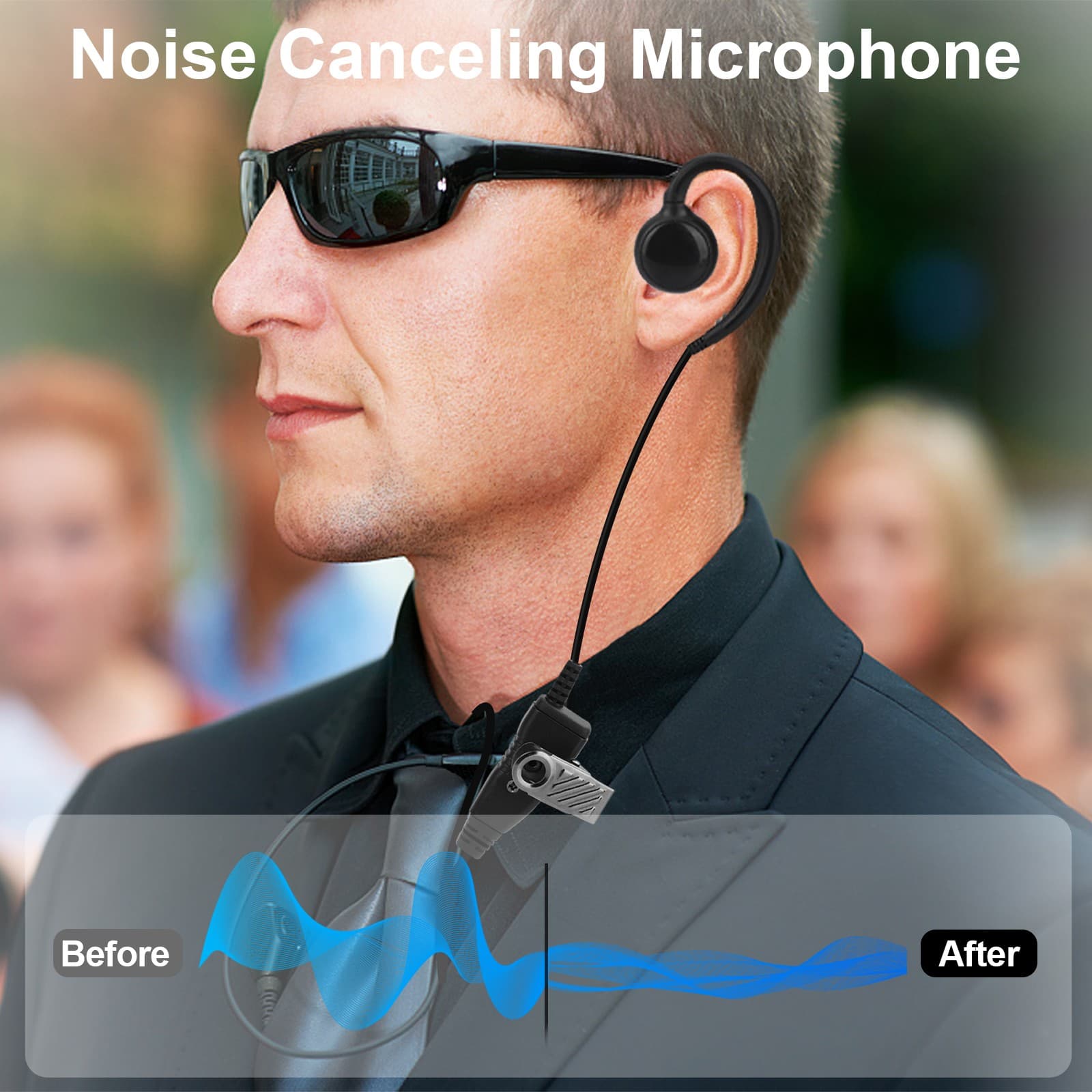 PTT Mic Swivel Earpiece for Motorola Radio Walkie Talkies CP200 CLS1410 CLS1110 3