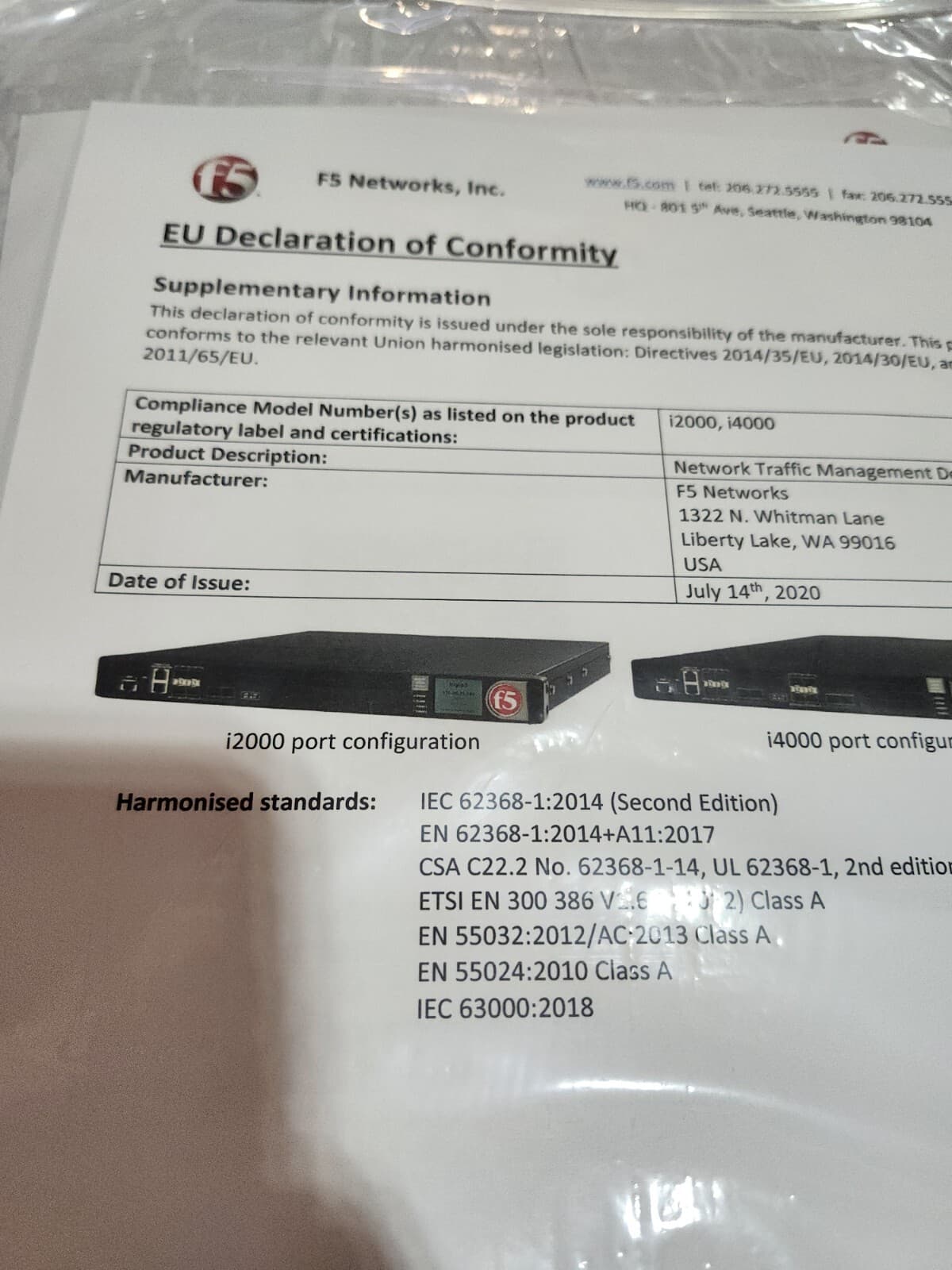 F5-BIG-DNS-i2600 / i2800, Global Traffic Manager GTM i2000 Series 100-240v 6