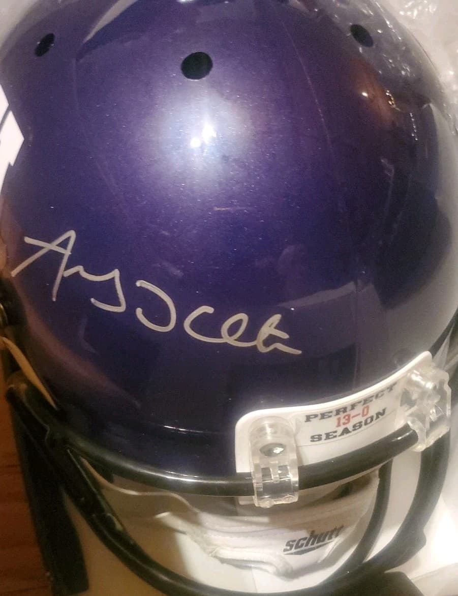 *SIGNED AD*TCU ROSE BOWL FULL SIZED NIB Replica Schutt XP  Football Helmet NEW!! 4