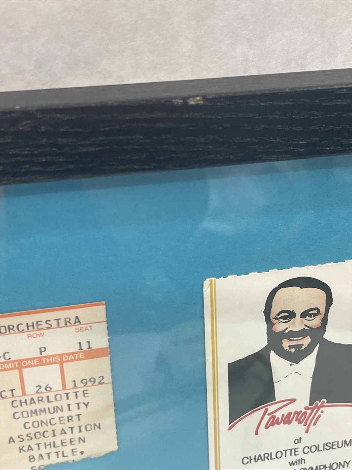 Vintage Framed Used Concert Tickets 1987 Luciano Pavarotti 1992 Kathleen Battle 5