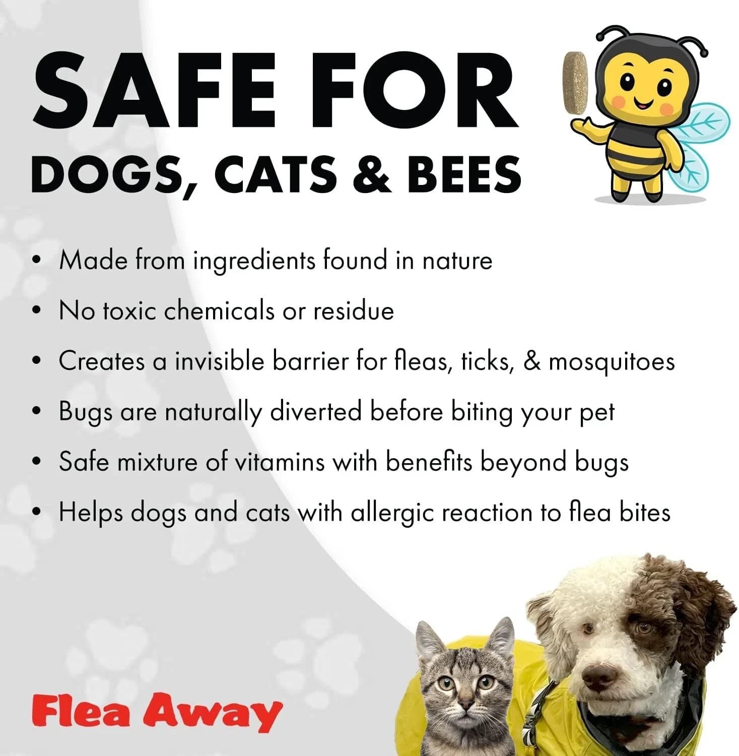 Flea Away 100 Chewable Tablets Flea, Tick & Mosquito Repellent for Dogs & Cats 4