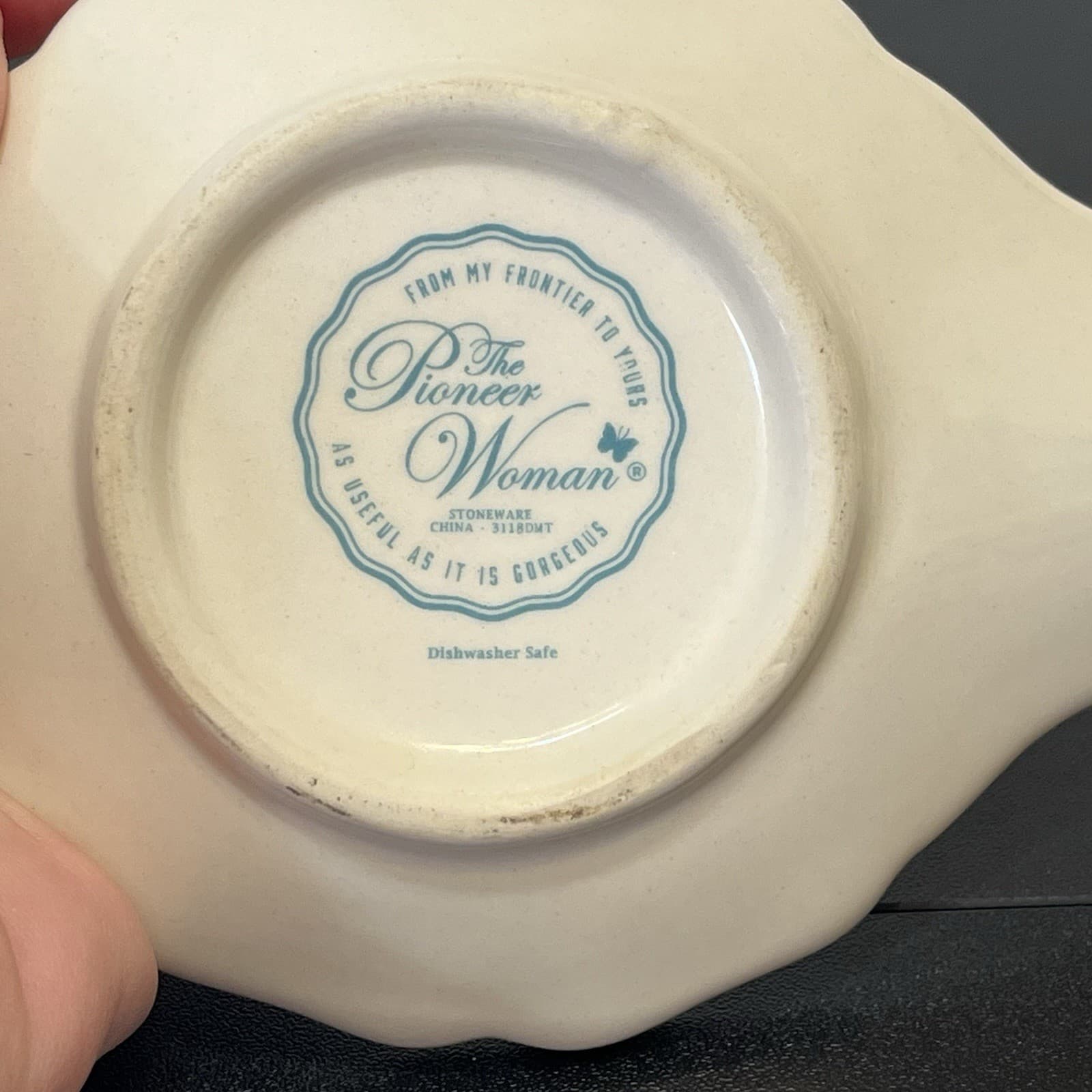 The Pioneer Woman Floral Rose Shadow Spoon Rest Vintage Yellow Blue Flowers 6